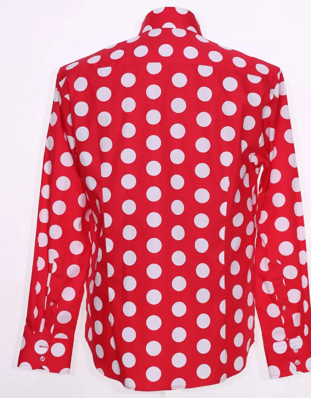 Mod Shirt | Large Red Polka Dot Shirt For Men