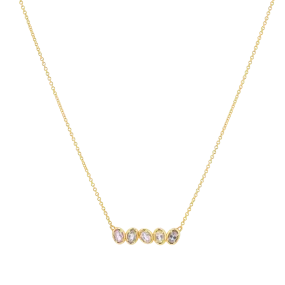 Oval Sapphire Bar Necklace