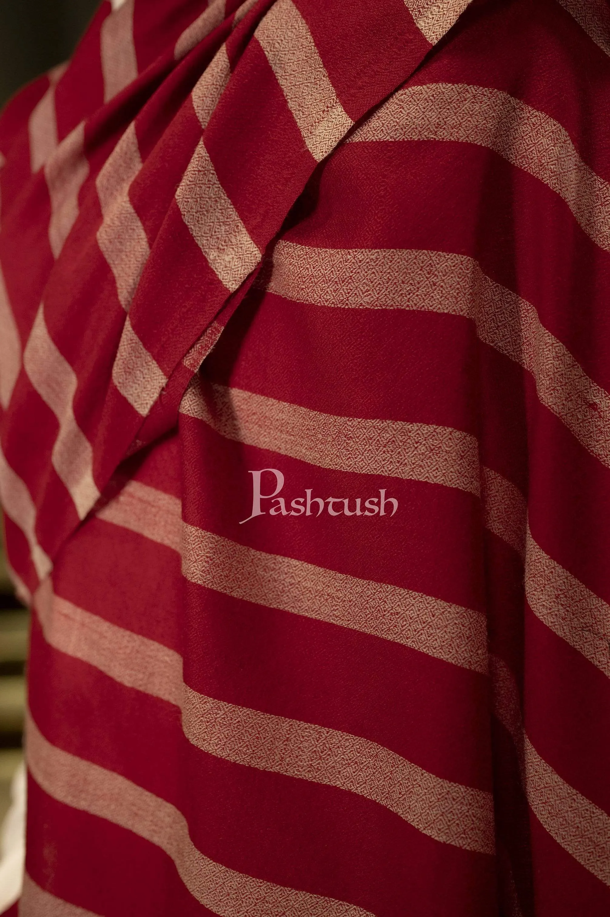 Pashtush His and Her Set of Fine Wool Stoles with Premium Gift Box Packaging, Maroon and Pink