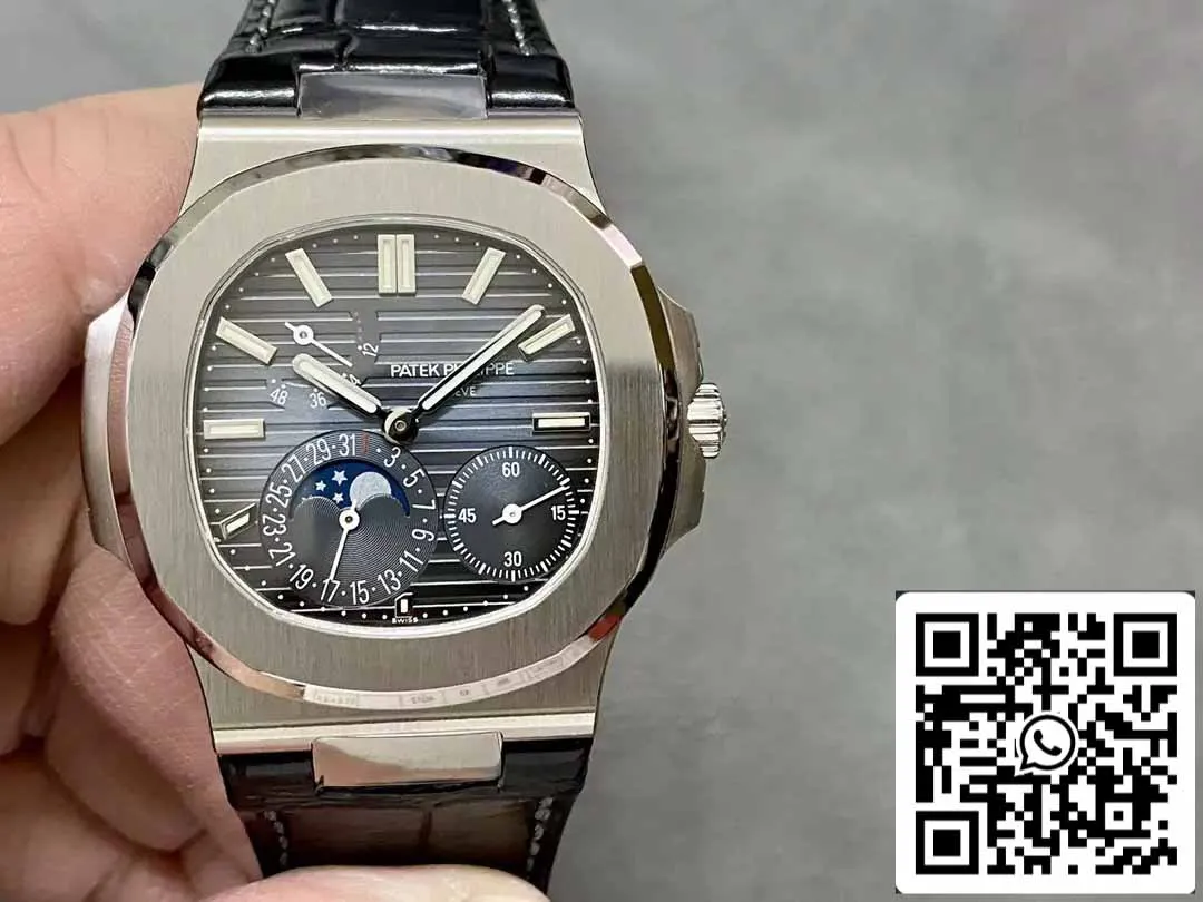 Patek Philippe Nautilus 5712G-001 Blue Dial 1:1 Best Edition PPF factory V2 Leather Strap