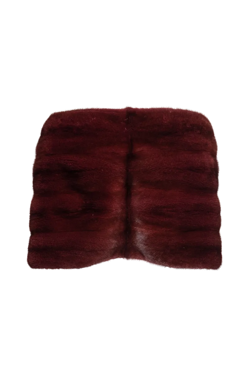 Pleated Red Jewel Mink Fur Stole