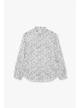 PS Multi Dot Pattern Cotton Shirt White