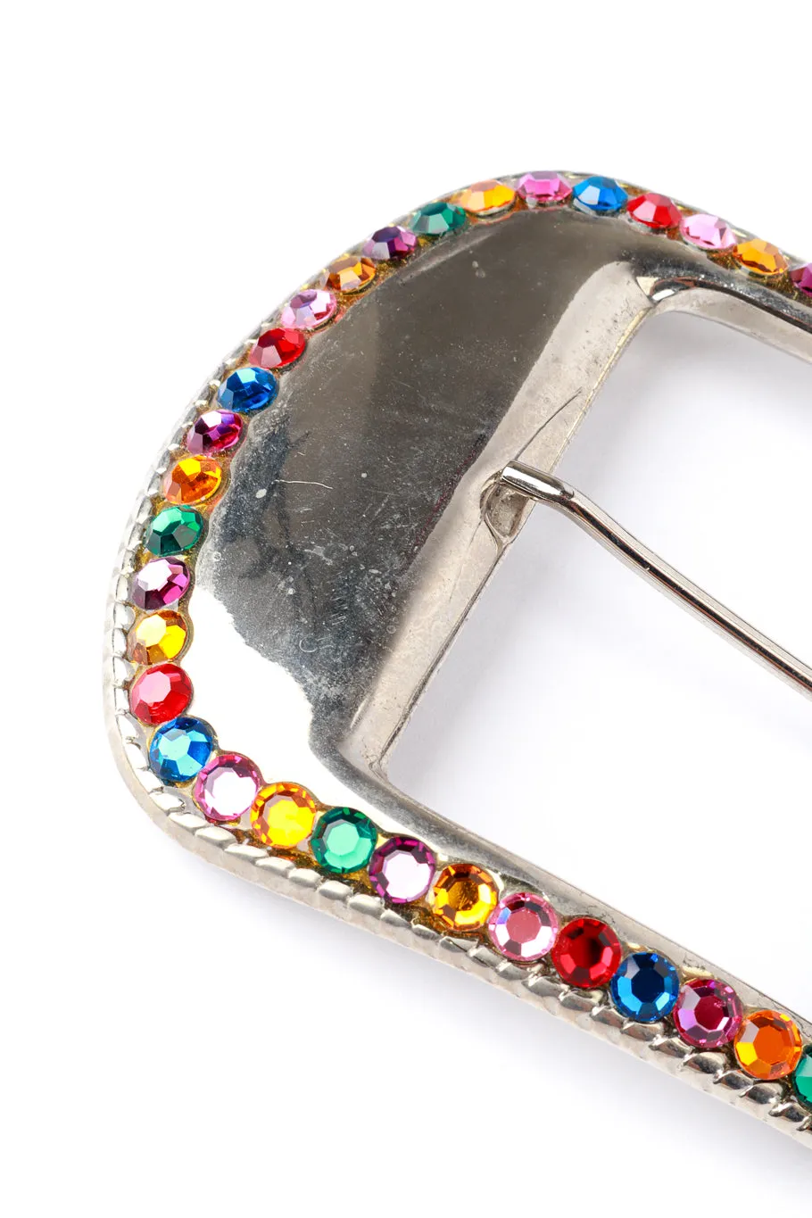 Rainbow Rhinestone Studded Belt