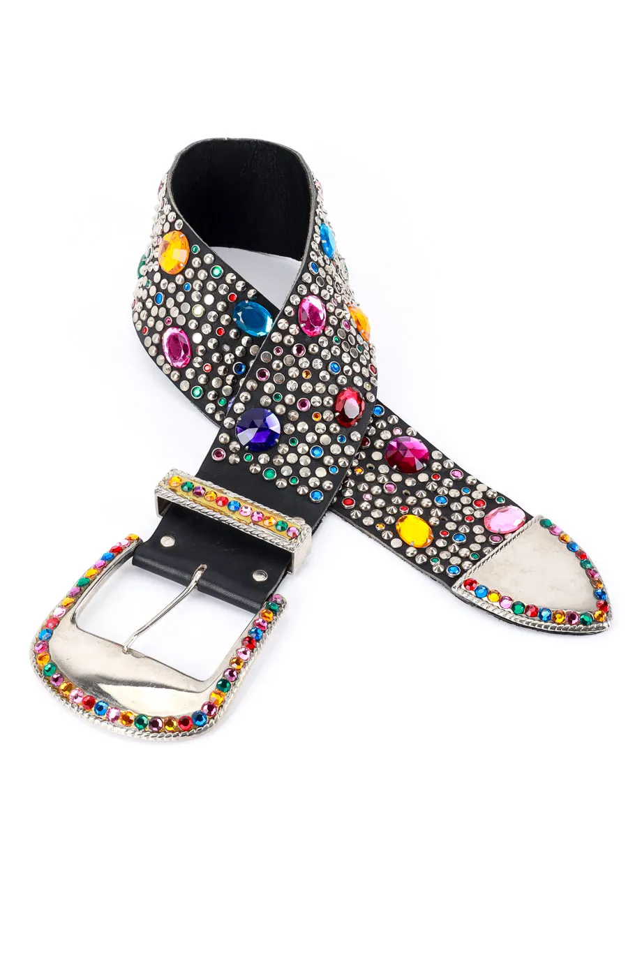 Rainbow Rhinestone Studded Belt