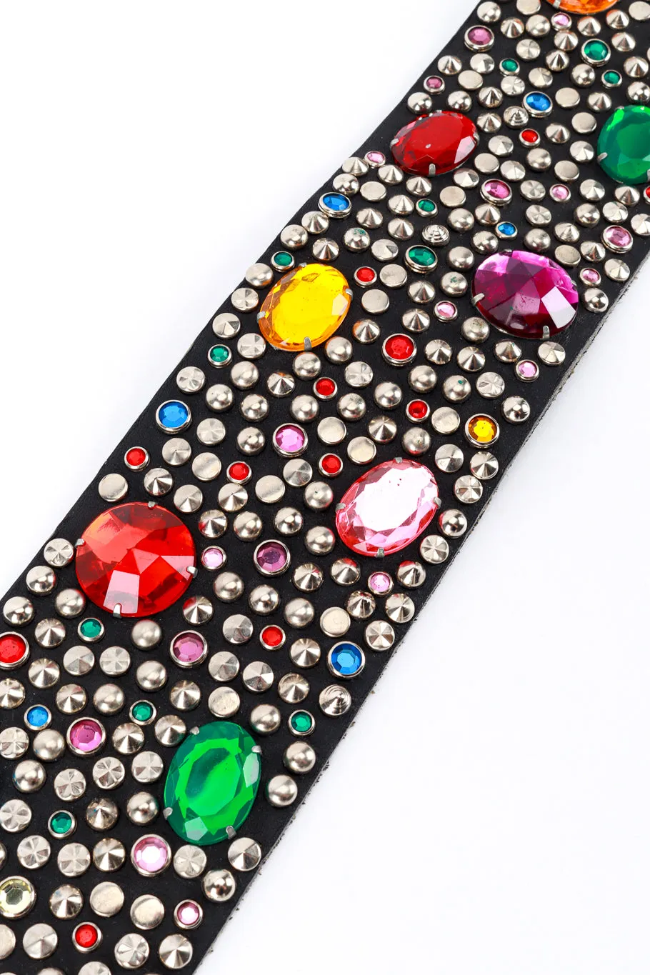 Rainbow Rhinestone Studded Belt