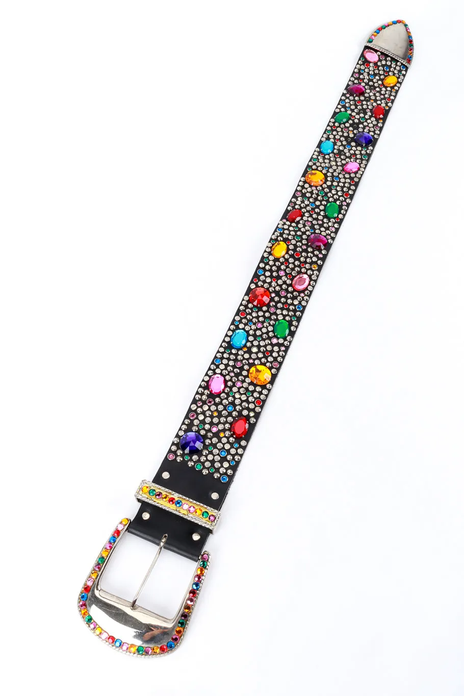 Rainbow Rhinestone Studded Belt