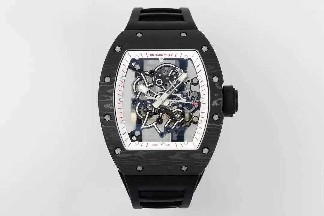 RICHARD MILLE  RM055 RM-055 ZF 2024 1:1 Best Edition Carbon Fiber Case Black Rubber