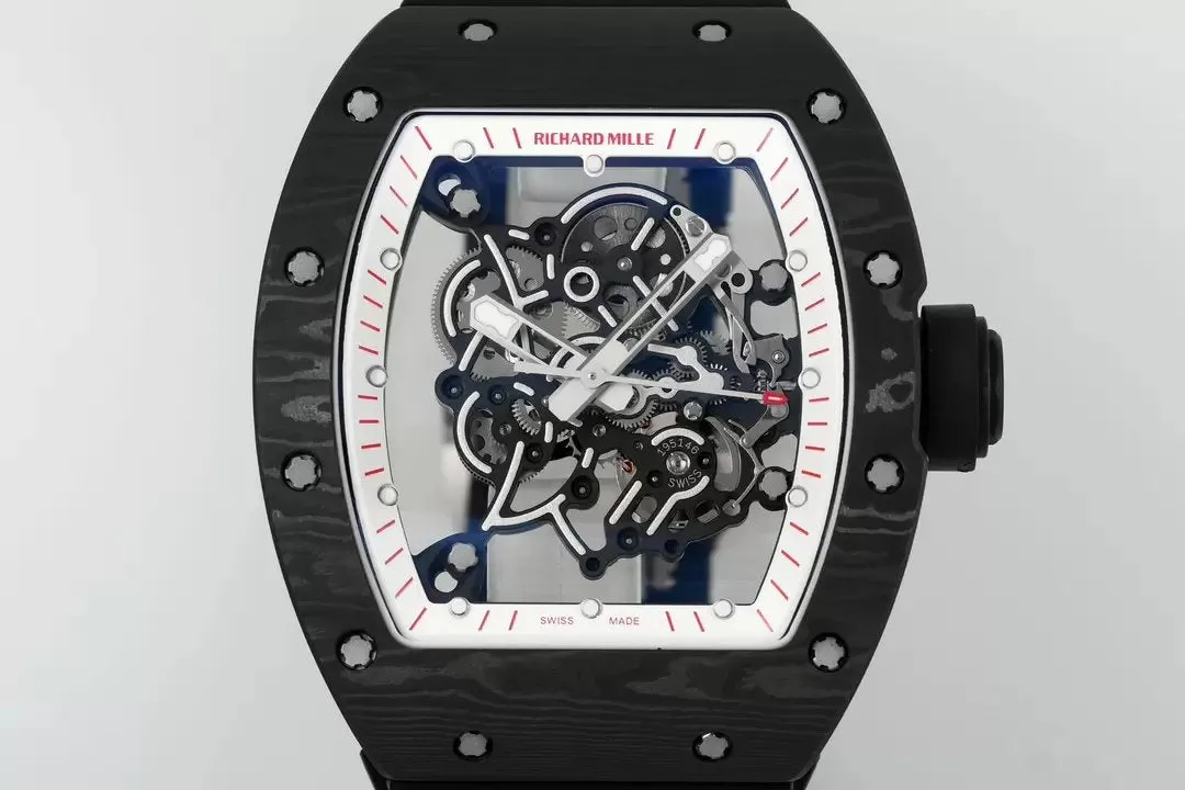 RICHARD MILLE  RM055 RM-055 ZF 2024 1:1 Best Edition Carbon Fiber Case Black Rubber