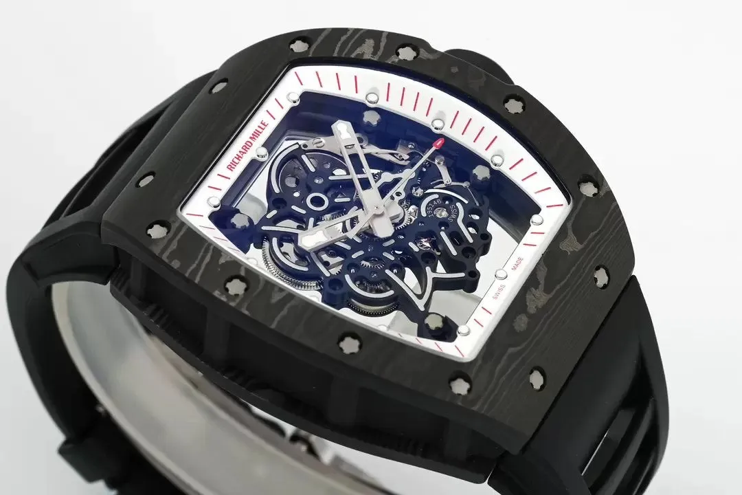 RICHARD MILLE  RM055 RM-055 ZF 2024 1:1 Best Edition Carbon Fiber Case Black Rubber