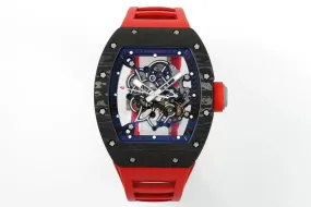 RICHARD MILLE  RM055  ZF 2024 1:1 Best Edition Carbon Fiber Case Red Strap