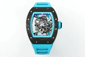 RICHARD MILLE  RM055  ZF 2024 1:1 Best Edition Carbon Fiber Case turquoise Strap