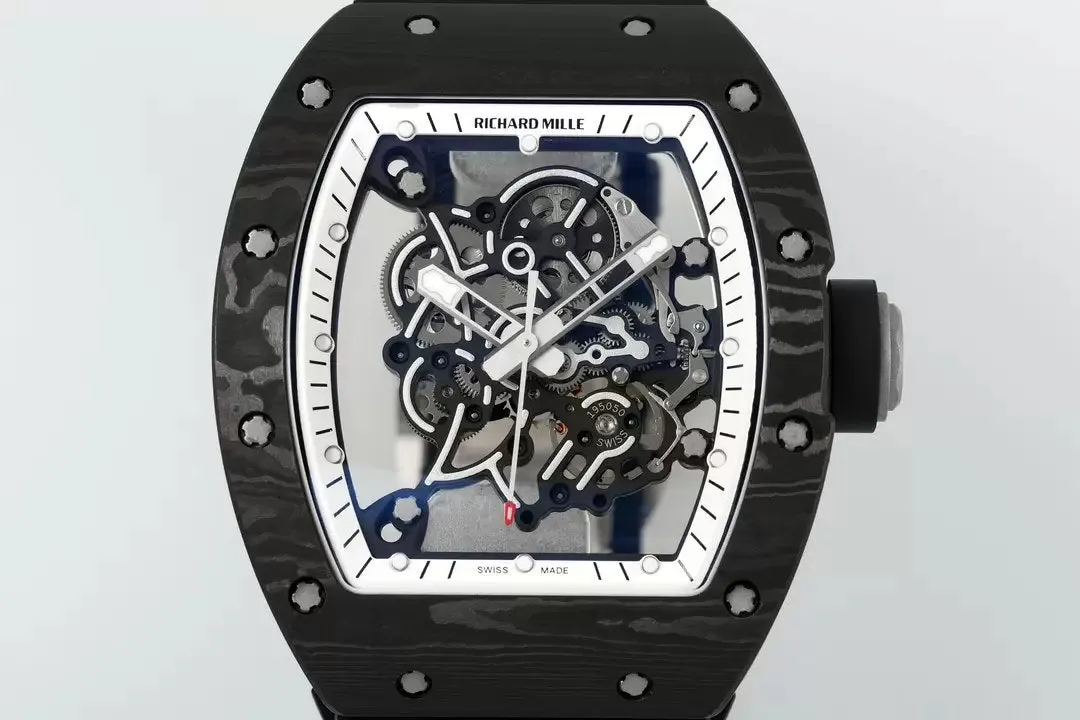 RICHARD MILLE  RM055  ZF 2024 1:1 Best Edition Carbon Fiber Case White Dial