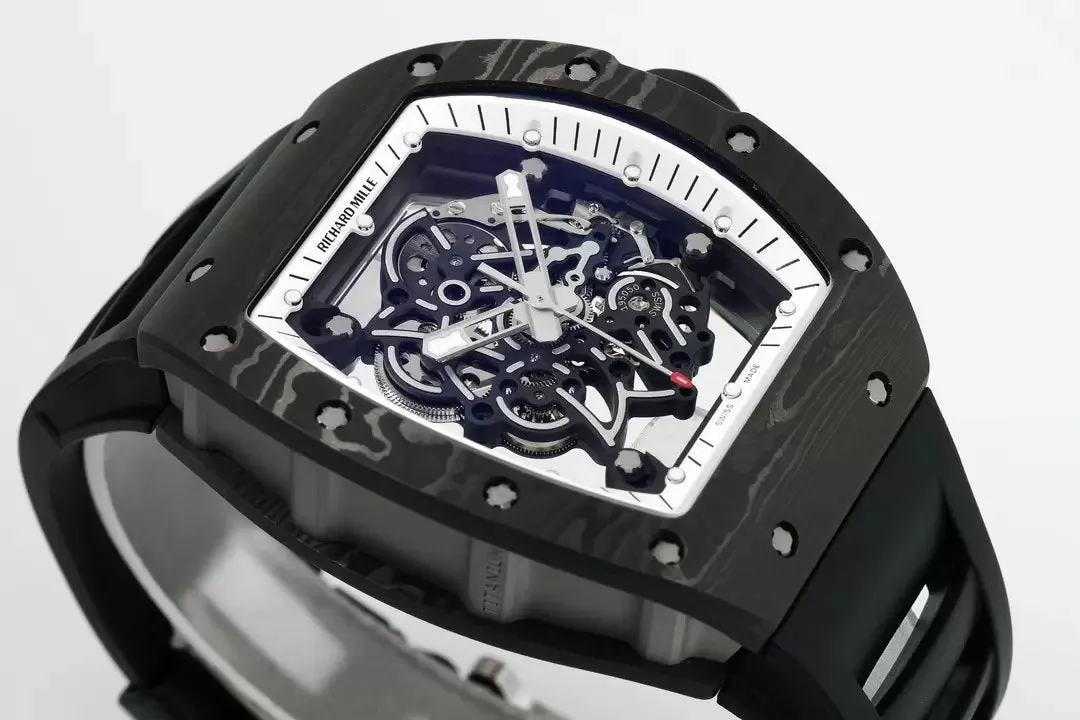 RICHARD MILLE  RM055  ZF 2024 1:1 Best Edition Carbon Fiber Case White Dial