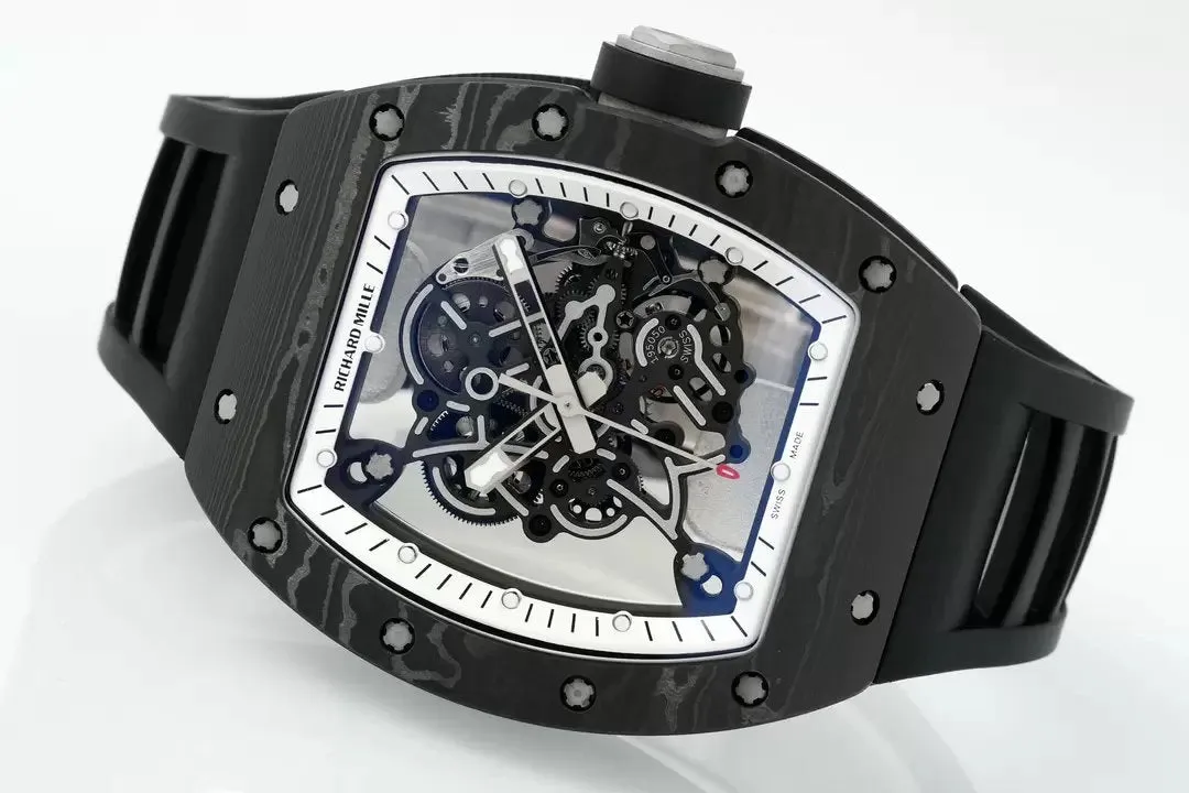 RICHARD MILLE  RM055  ZF 2024 1:1 Best Edition Carbon Fiber Case White Dial