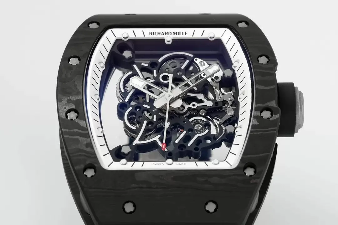 RICHARD MILLE  RM055  ZF 2024 1:1 Best Edition Carbon Fiber Case White Dial