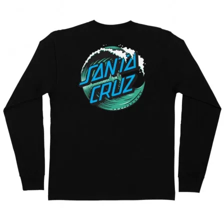 Santa Cruz Wave Dot Long Sleeve T Shirt (BLACK)