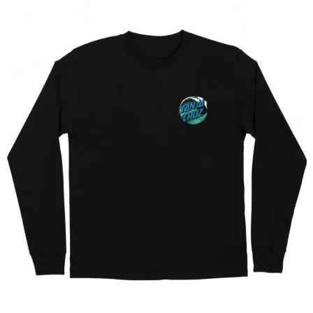 Santa Cruz Wave Dot Long Sleeve T Shirt (BLACK)