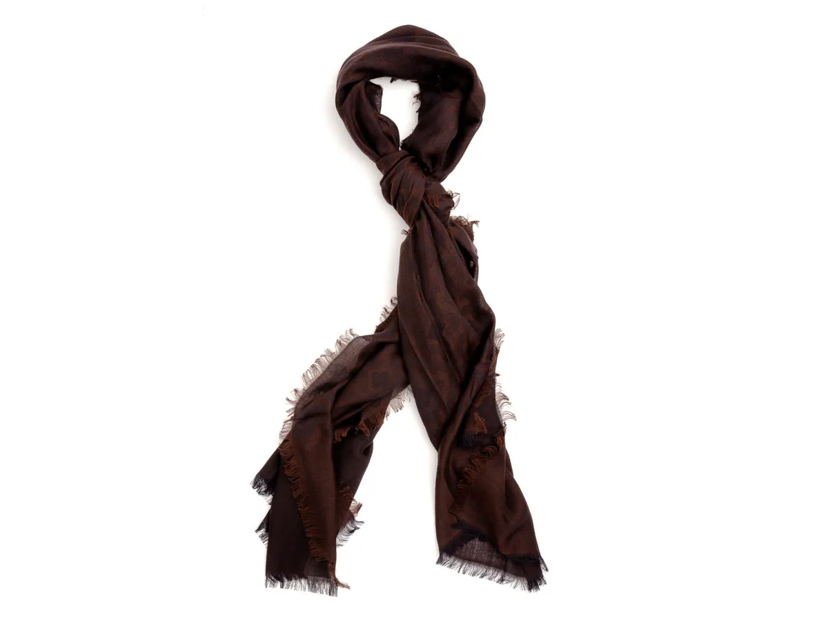 Scarf Diamond Pattern Brown