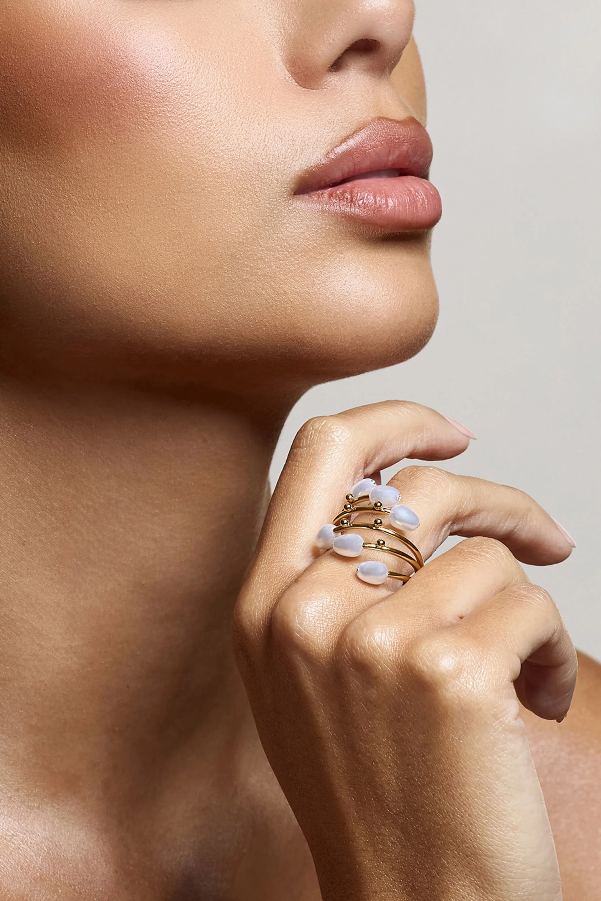 Shiraz | Gold Cluster Ring With Pearls