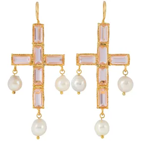 Stefania Earrings Pale Pink