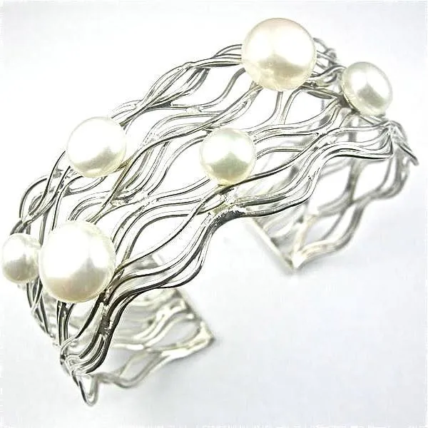 Tidal Pearl Sterling Silver Cuff