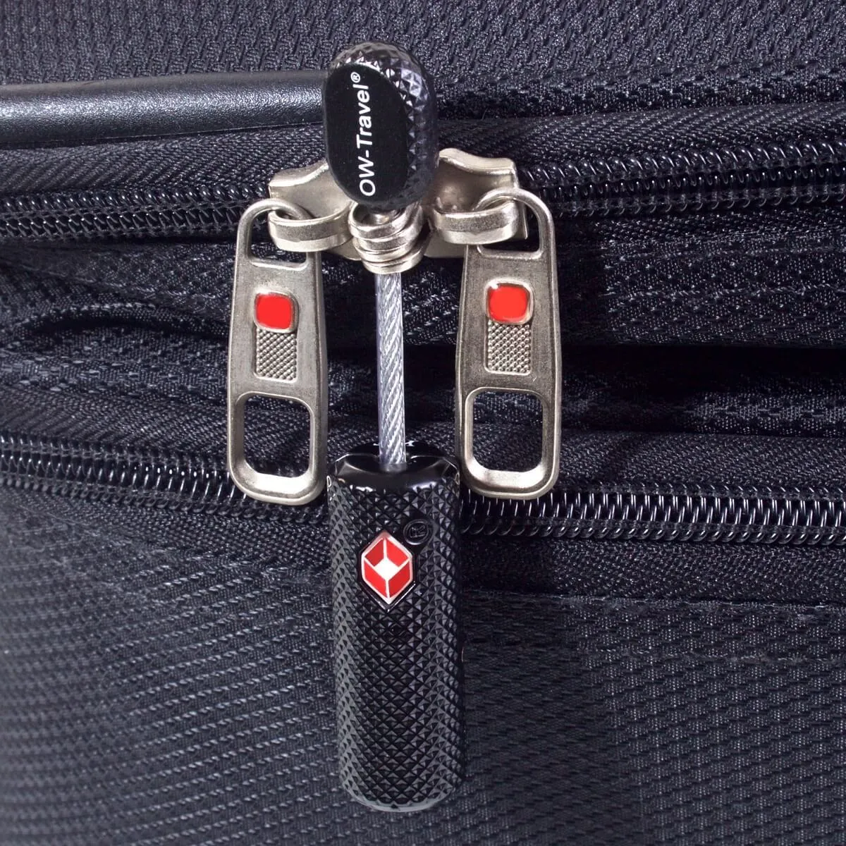 TSA luggage locks. Black key cable padlocks for suitcases bags lockers