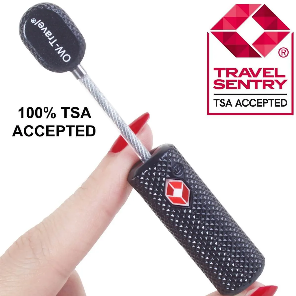 TSA luggage locks. Black key cable padlocks for suitcases bags lockers