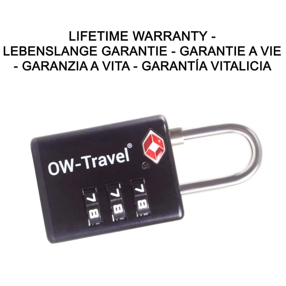 TSA luggage locks. Black suitcase bag padlocks with inspection alert