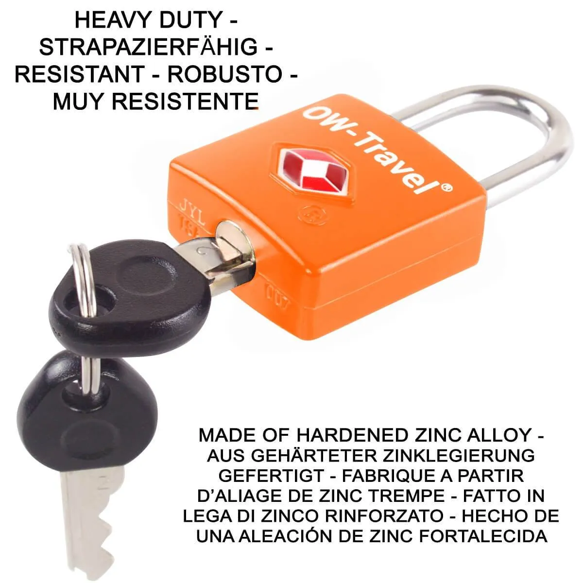 TSA luggage locks. Mini orange key padlocks for suitcases bags lockers