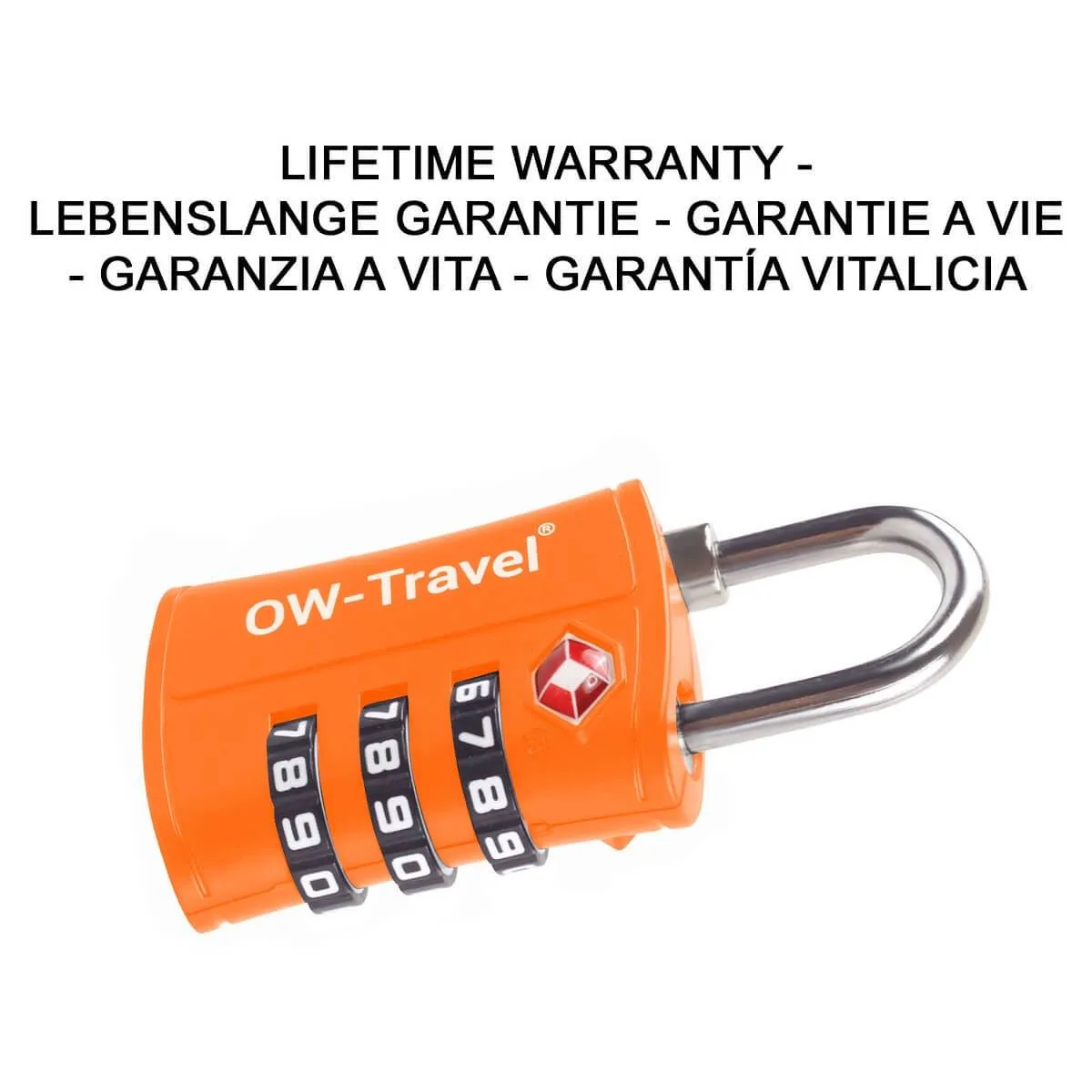 TSA luggage locks. Orange 3-dial padlocks for suitcases lockers bags