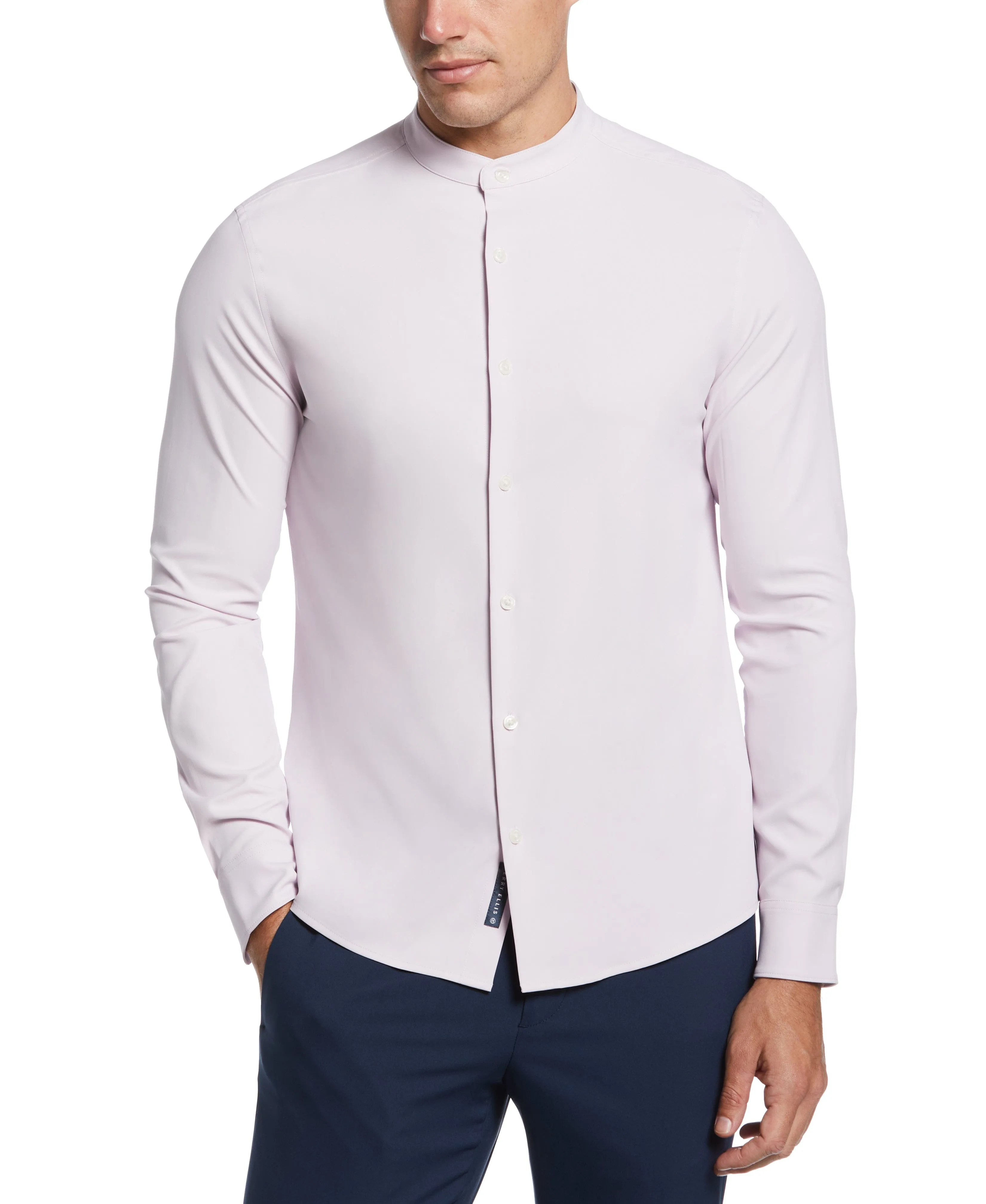 Untucked Total Stretch Slim Fit Banded Collar Shirt