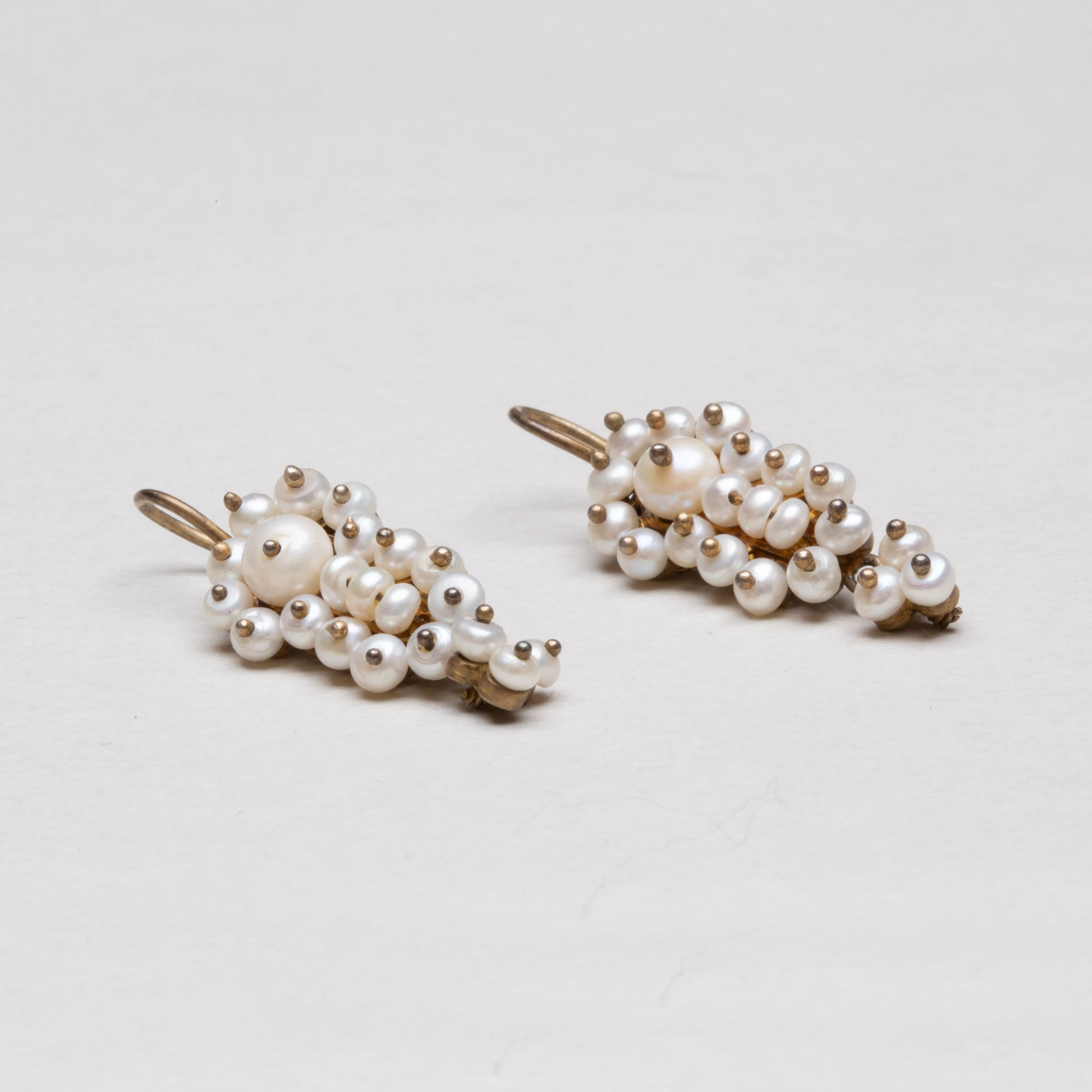 Vintage Gold Plated Earrings with Pearls