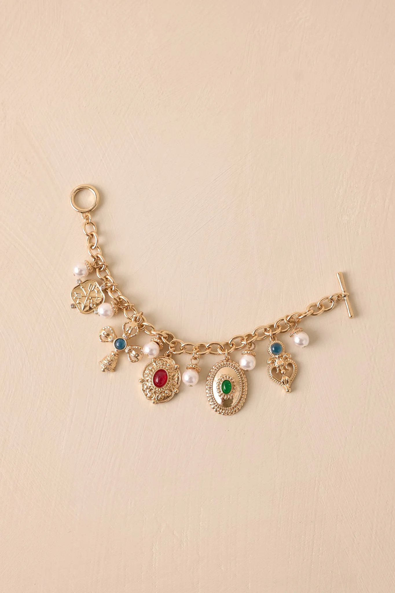 Walk Away Gold Chain Charm Bracelet