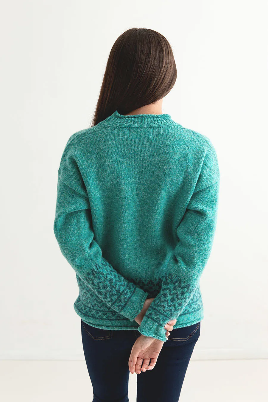 Womens Braemar Fair Isle Jumper - Aqua