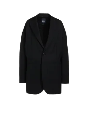 WOOL GABARDINE WIDE SHOULDER JACKET