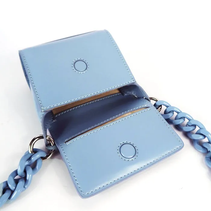 X Nihilo Tranquil Leather Crossbody Belt Bag Sky Blue