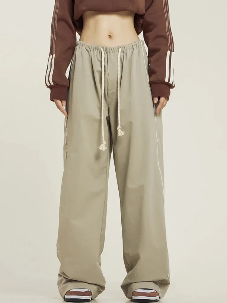 Y2K Vintage Striped Baggy Sweatpants Harajuku Techwear Cargo Wide Leg Pant